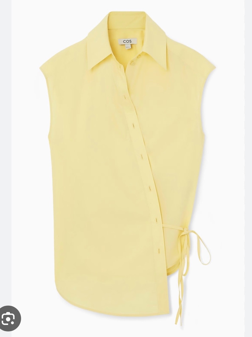 COS Sleeveless Button-Down Shirt in Pale Yellow